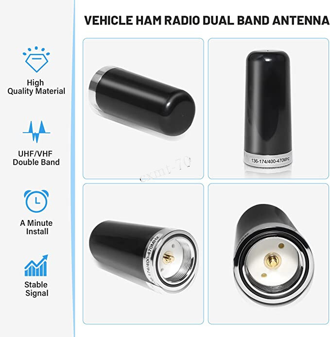 NMO Radio Antenna Dual Band Mount Antenna Connection for Midland MXT-275 MXTA23