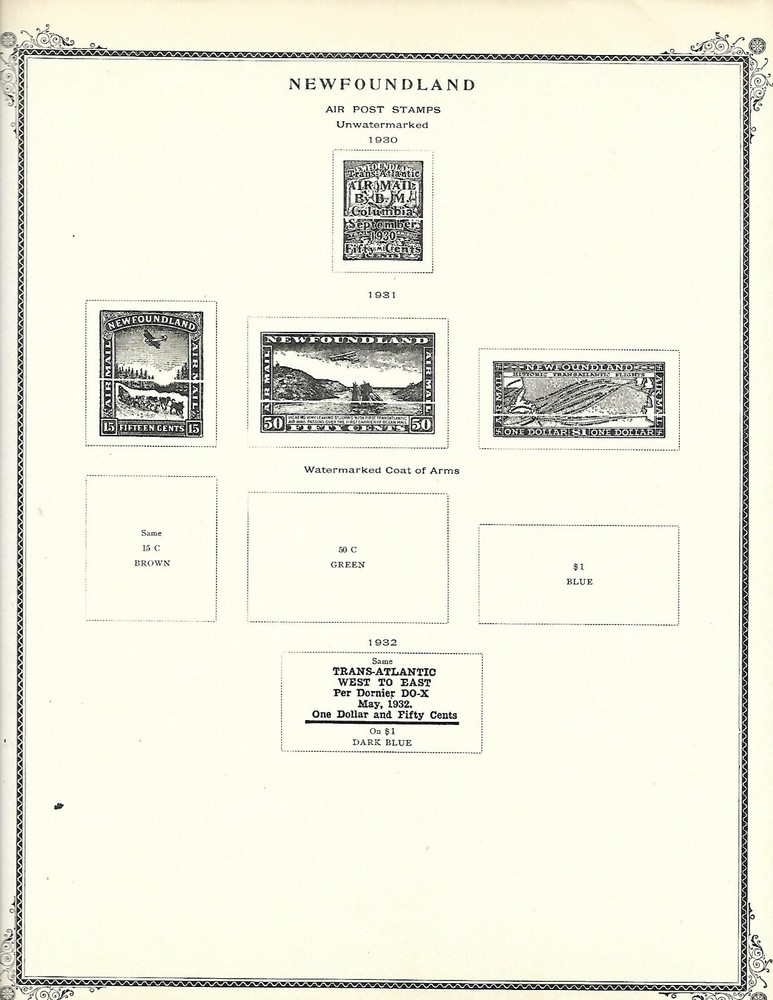 CANADA NEWFOUND LAND 1857 - 1933 SCOTT PAGES 2 POST SYSTEM
