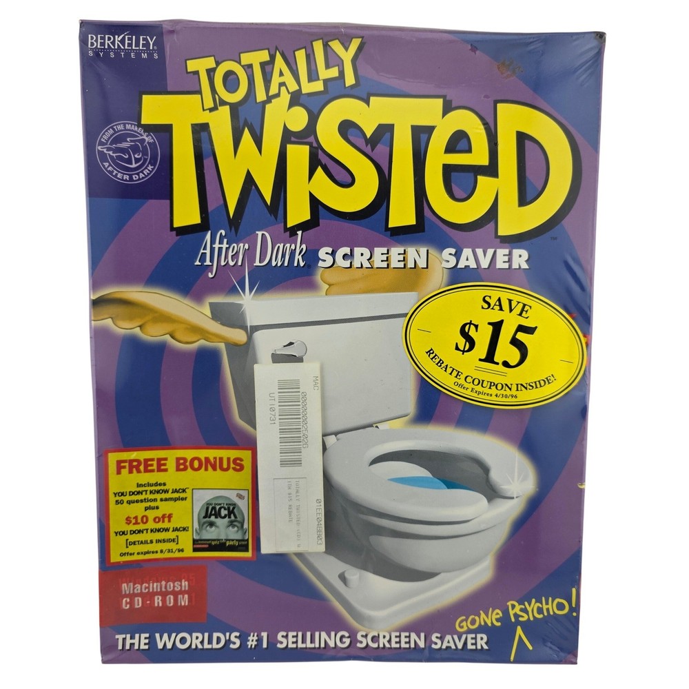 Berkeley Systems Totally Twisted After Dark Screen Saver Mac CD-ROM Sealed Warp