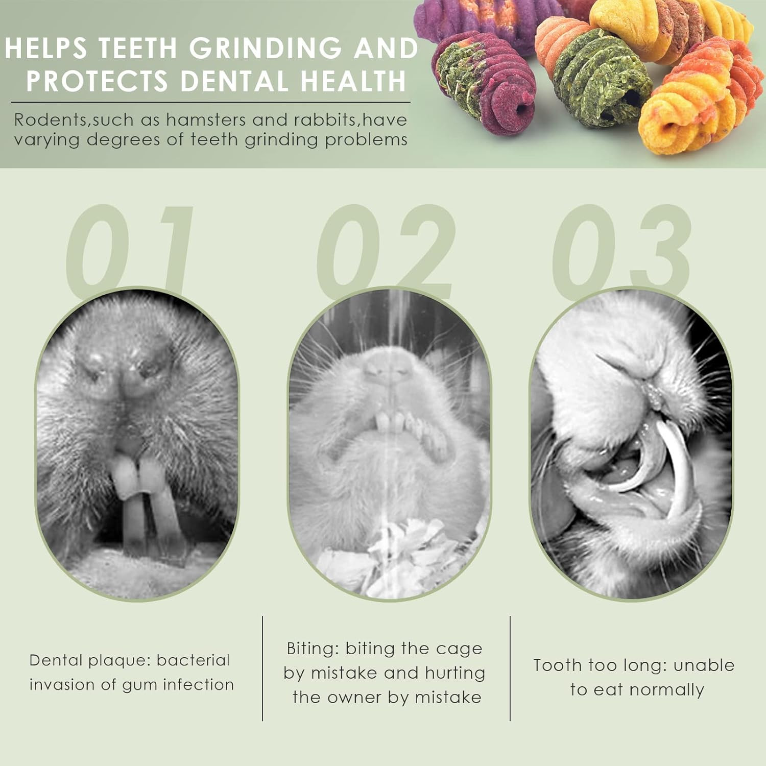 Chinchilla Treats, Chew Toys for Teeth for Rabbit Guinea Pig Gerbil Rat Dwarf Ha