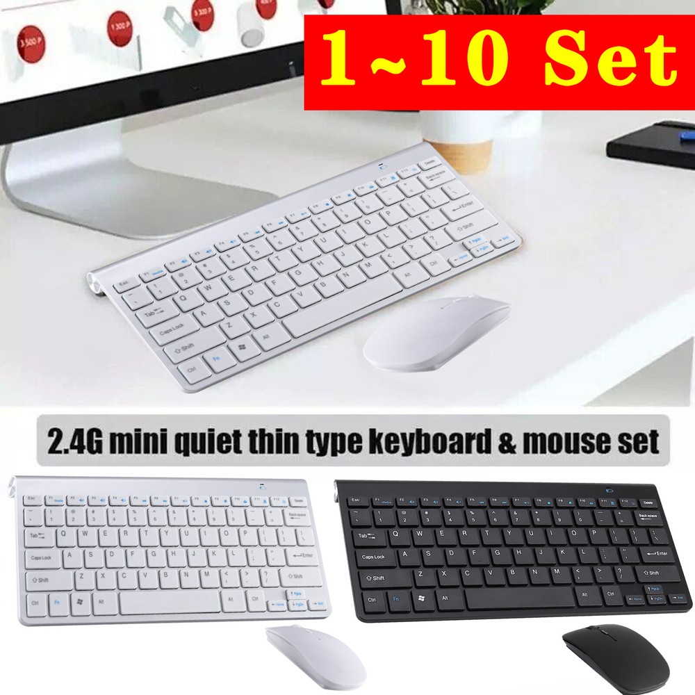 Ultra-Thin Wireless Keyboard And Mouse Set 2.4G For Mac Apple PC Computer Lot