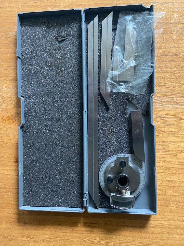 USED FOWLER UNIVERSAL BEVEL PROTRACTOR SET(GREAT CONDITION)(WITH CASE)