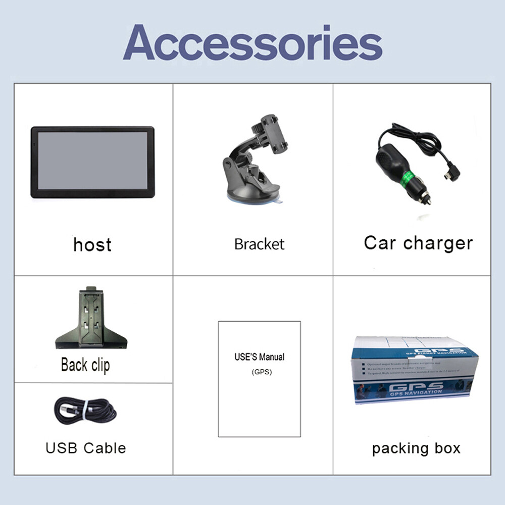 GPS Navigation For Car/Truck Touch Screen Maps w/ Spoken Direction 7" 8G+256M US