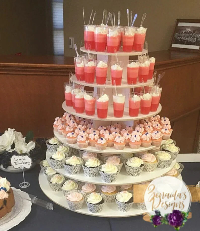 Cupcake Stand 6 Tier White Melamine Cake Tower Dessert Display