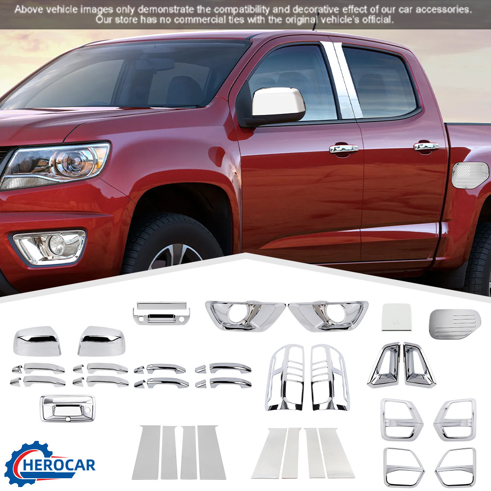 For Chevy Colorado CHROME Full Panel Decor Guards Decor Trim Cover Protector Kit