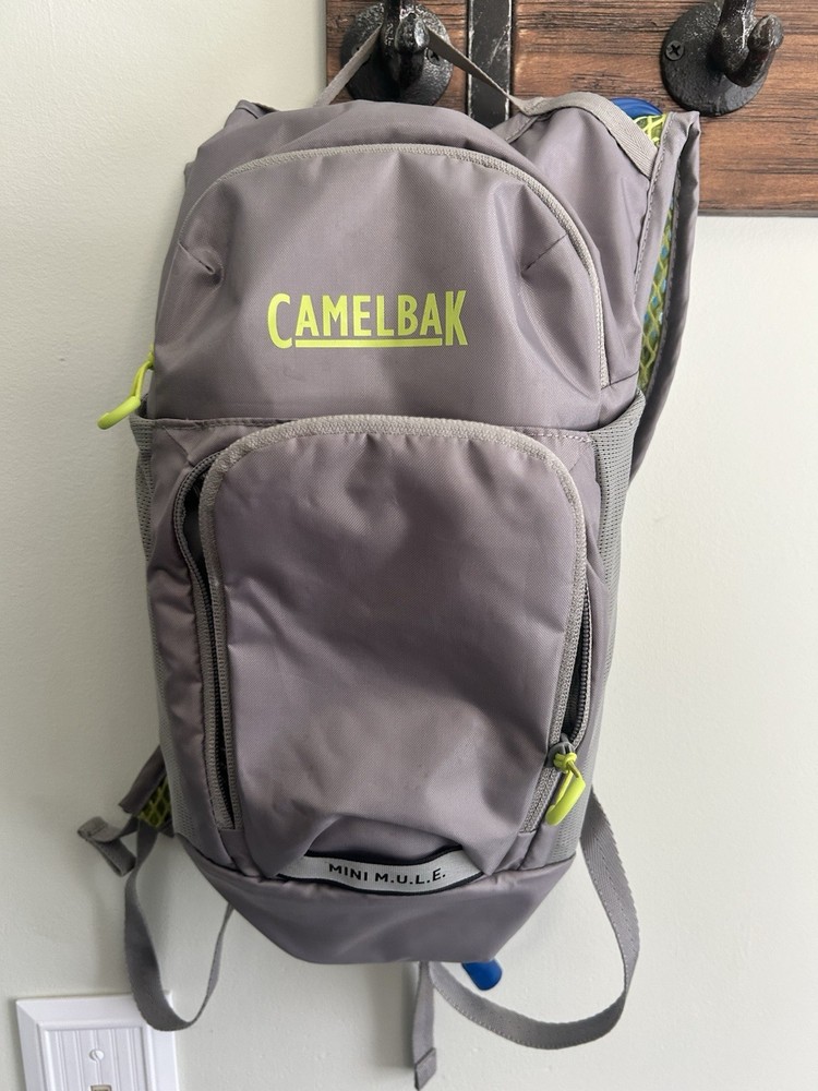 Camelback Mini Mule 50oz Hydration Back Pack Grey And Green