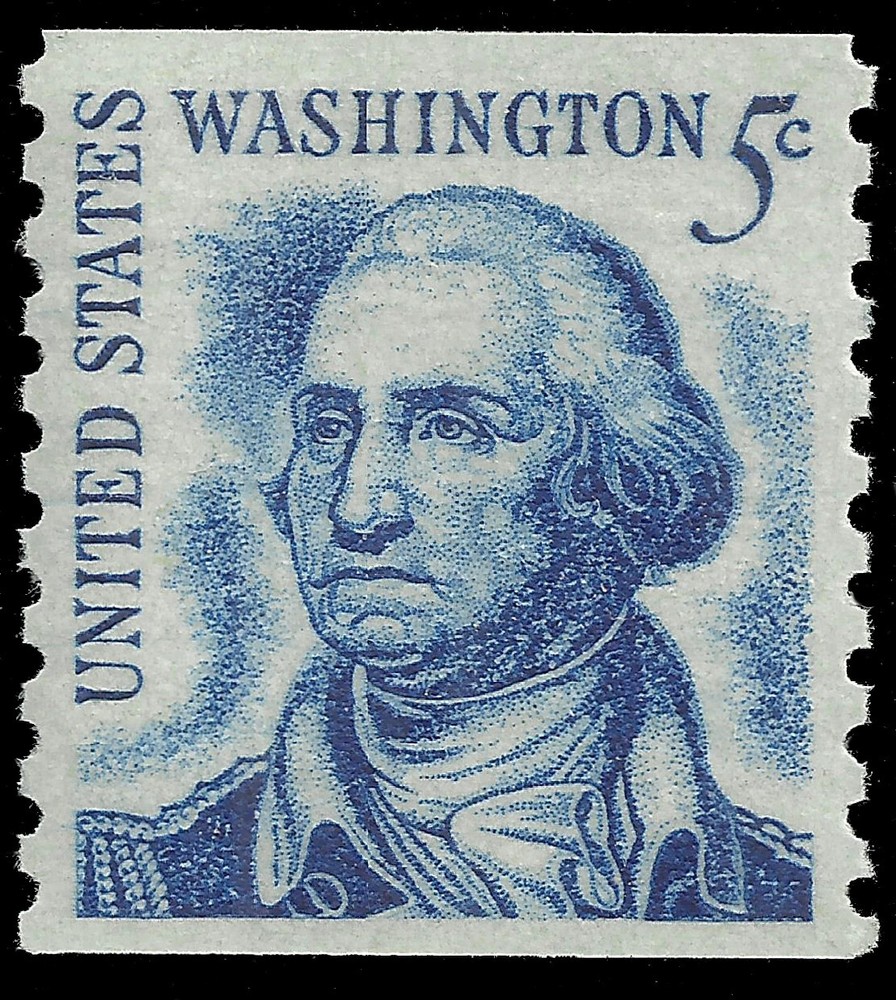 Scott 1304, the 1966 5¢ Washington Coil Single - Mint, Never Hinged