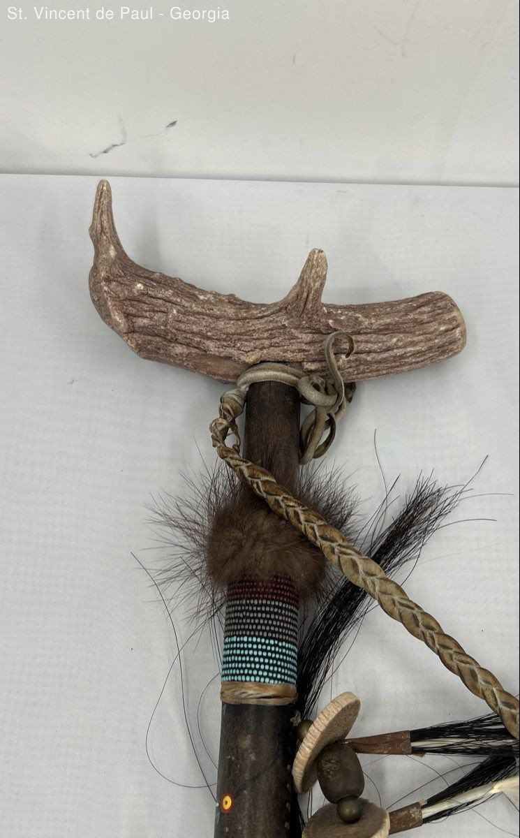 Ceremonial Peace Pipe Native American 18" Handmade By South Paw Authentic Animal