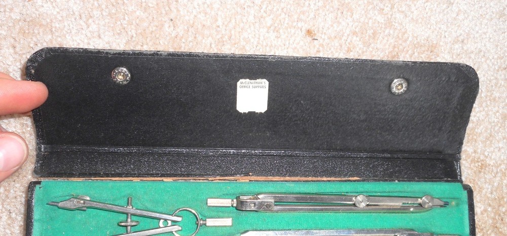 VINTAGE COMPASS 611 DRAWING DRAFTING ENGINEERING TOOL SET w/ CASE