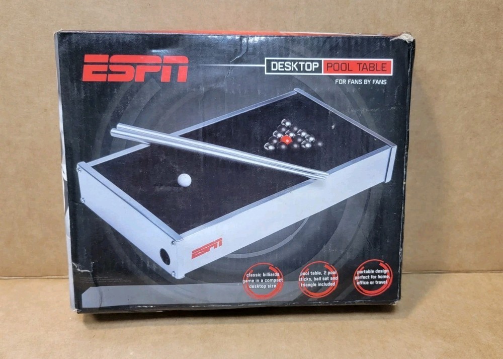 ESPN Desktop Pool Table Set Up New With Box