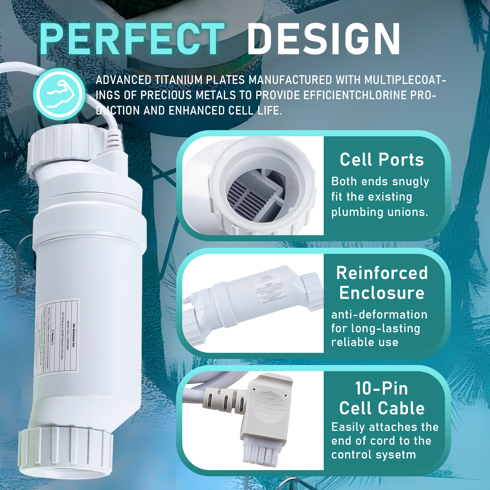 Salt Water Pool chlorinator System 40000 Gallon For Hayward Turbo Cell T-15