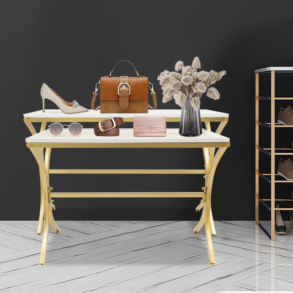 2pcs Handbag Display Stands, Display Riser Shelves, Modern Nesting Tables