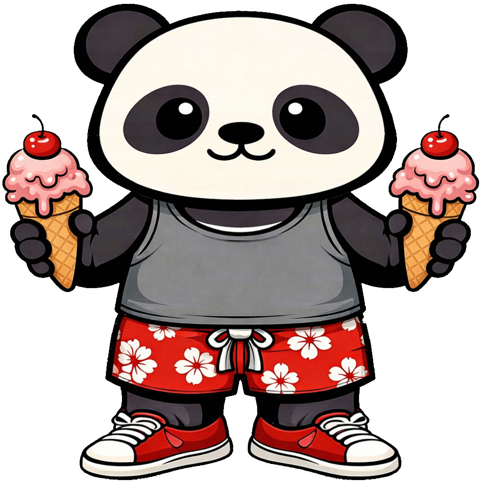 30 Custom Ice Cream Panda Personalized Address Labels