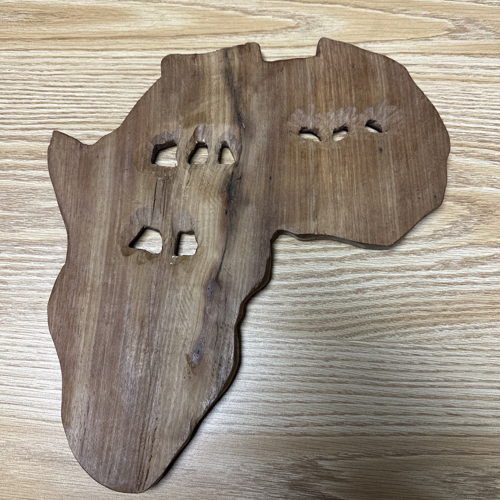 Big 5 Safari Hand Carved Wood African VTG Lion Elephant Rhino Unique Wall Art