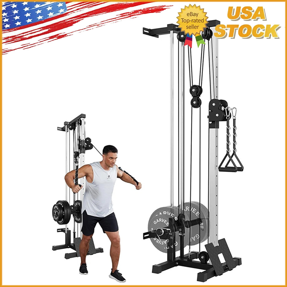 Wall Mount Cable Station Dual Pulley Cable Crossover Machine 19 Adjust Positions