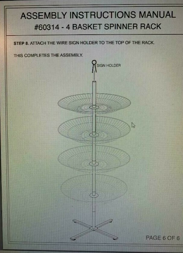 4 Basket Display Wire Floor Tier Spinner Rack Dump Bin Retail Merchandising 63"