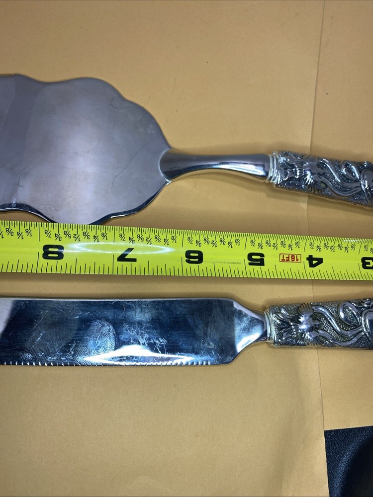 Stainless Silver Anniversary Cake Knife & Server used
