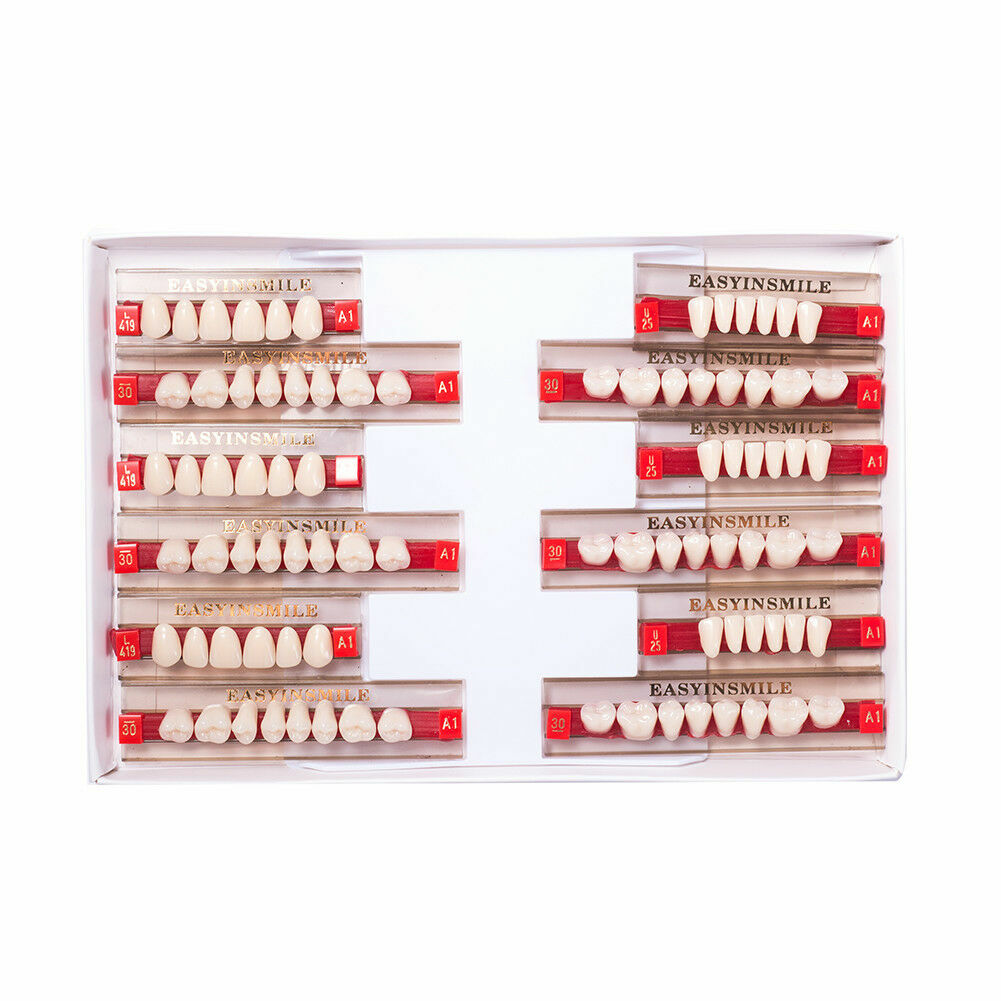 84/96pc Acrylic Resin Teeth Denture Dental Teeth Anterior Posterior A1/A2/A3 U/L
