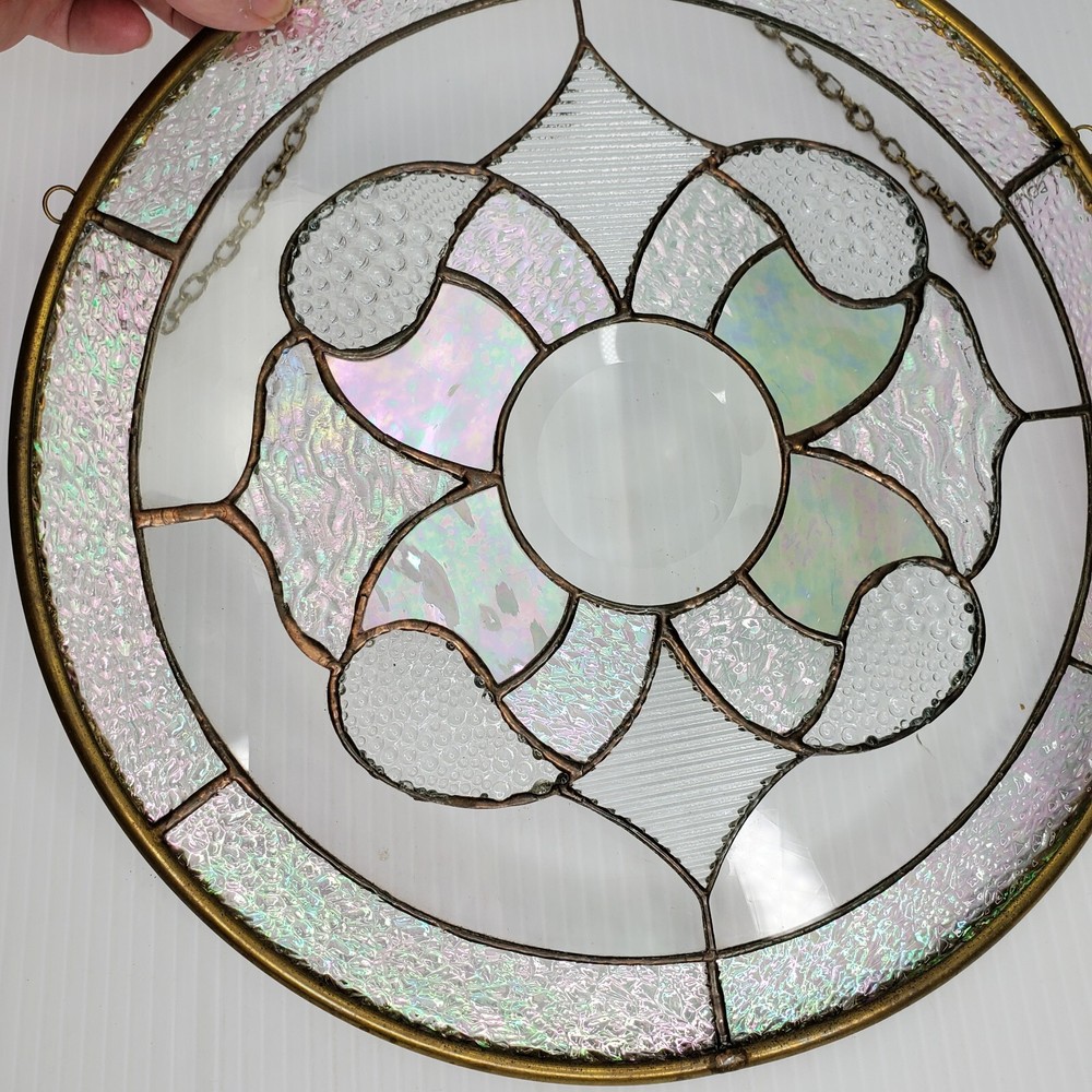 Suncatcher Window Hanging Clear Beveled Mandala Flower Medium Pane