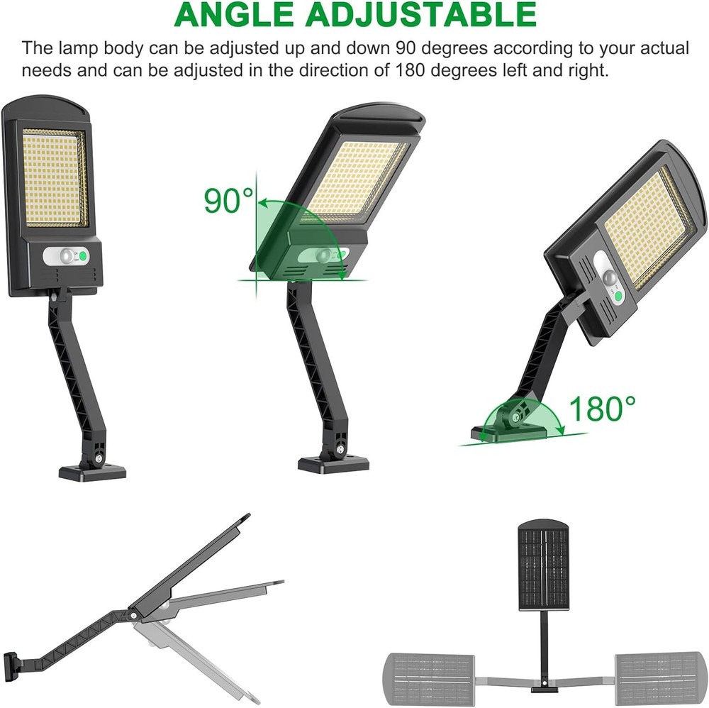 Solar Lights Outdoor, 1000LM 168 LEDs Solar Powered Motion Sensor 4 Pack
