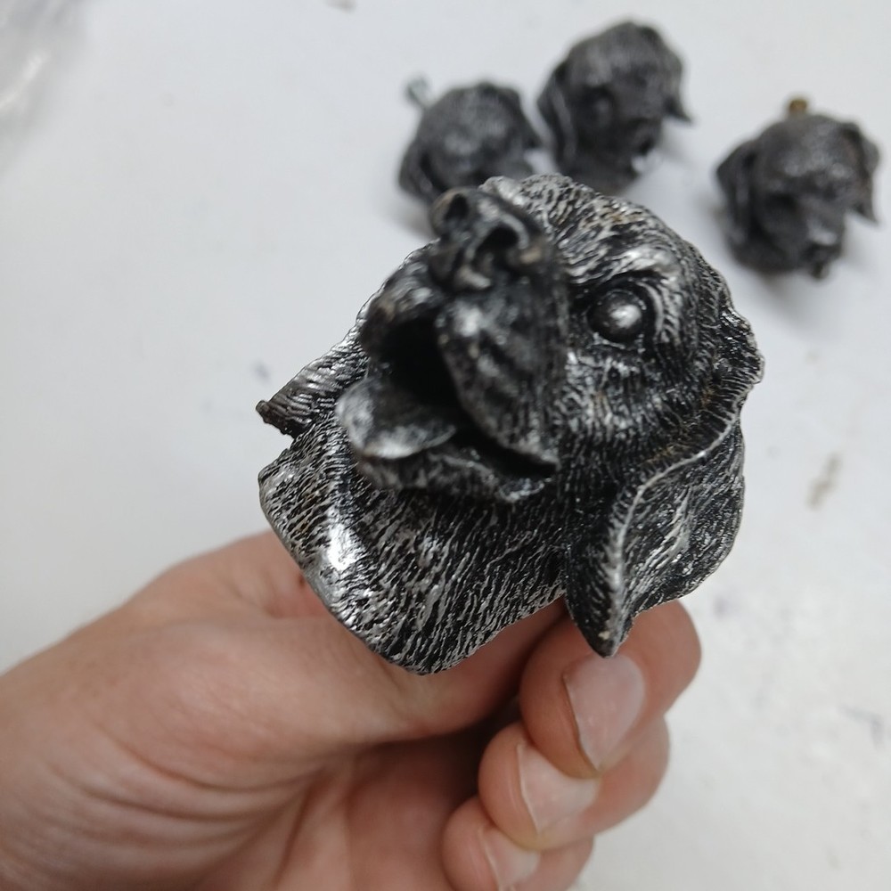 Resin Dog Face Shape Pulls Drawer Cabinet Door Handle Knobs 6 pcs