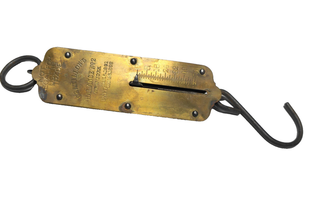Chatillon Hanging Scale No 2 Brass 1892 Antique