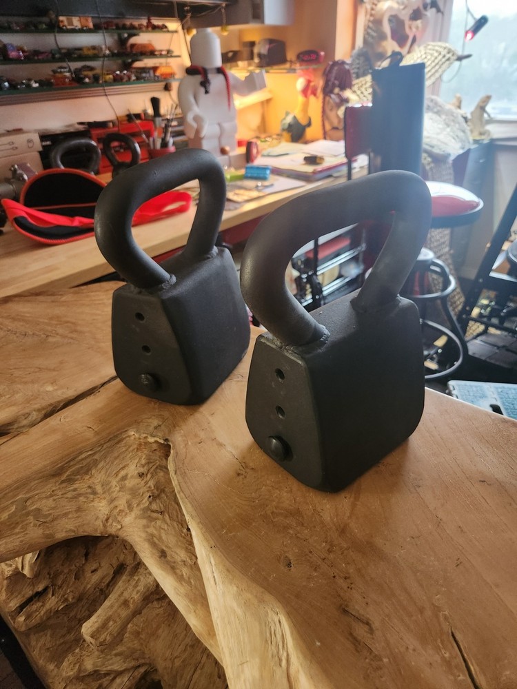 (2) Two PowerBlock Adjustable Kettlebells