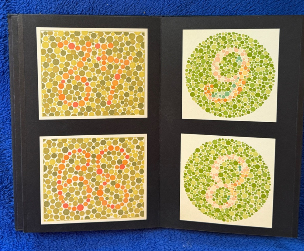 Optometry Testing Book Pseudo Isochromatic 8 Plate Color Blindness 1948 US Navy
