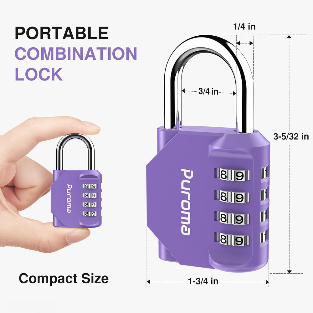 2 Pack Combination Lock for Locker 4 Digit Outdoor Waterproof Padlock for Sch...