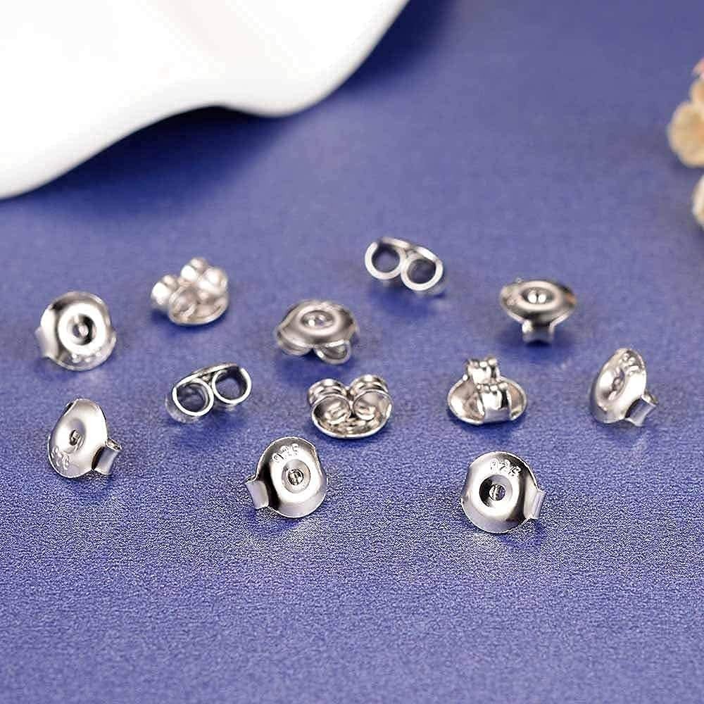 12PCS Hypoallergenic 925 Silver Earring Backs - Secure Gold Plated Replacement