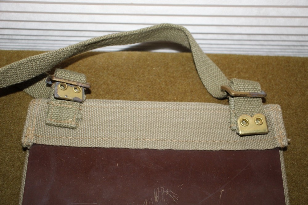 Original WW2 British Army MKI Canvas Map Case w/Carrying Strap, VG