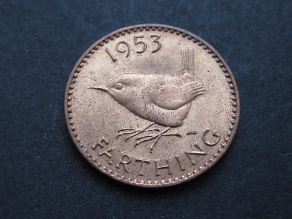 1953 Elizabeth II Bronze Farthing Coin Nice Collectable Condition