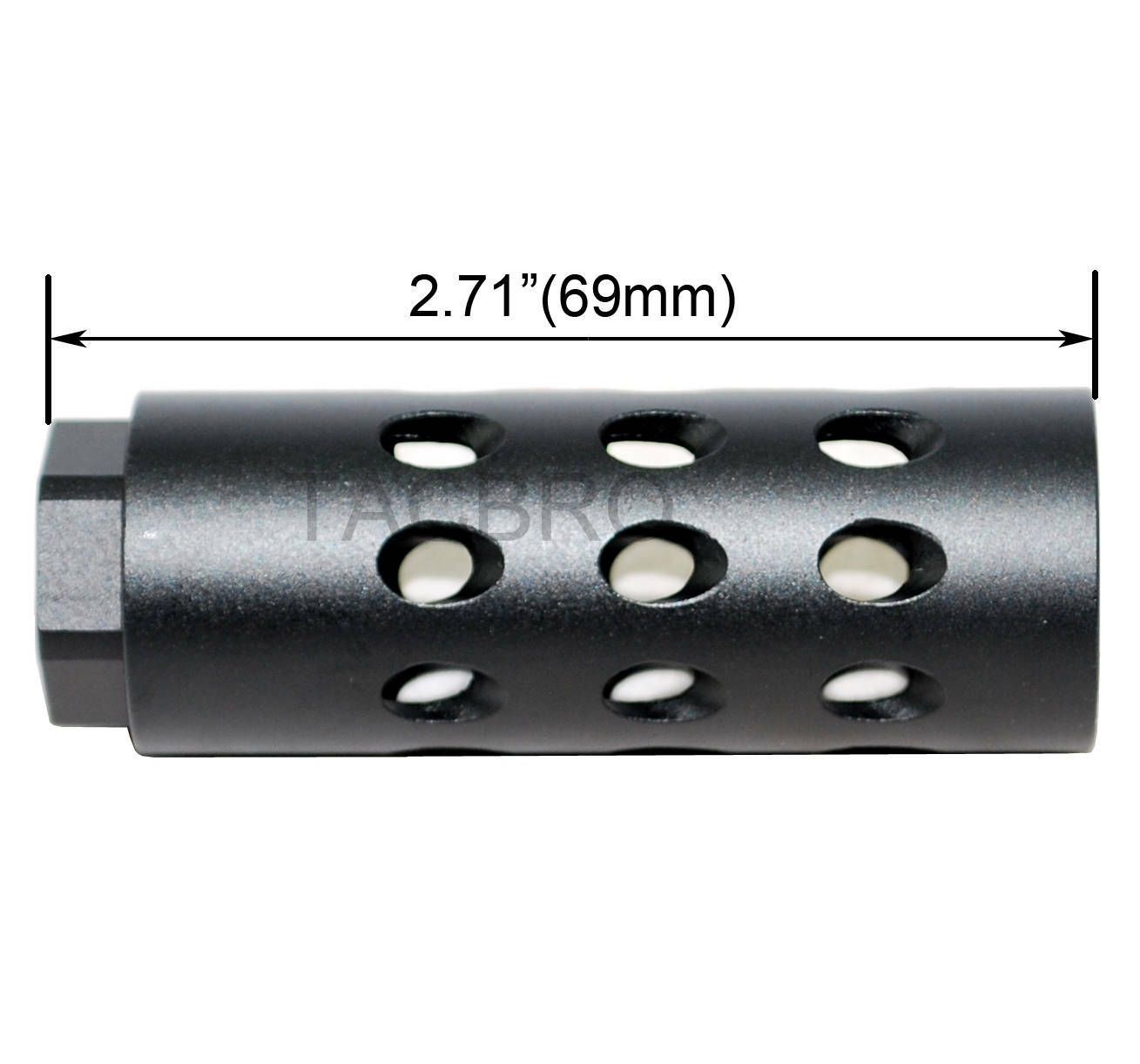 9MM Black Aluminum 1/2"x28 Muzzle Brake w/ Crush Washer & Jam Nut