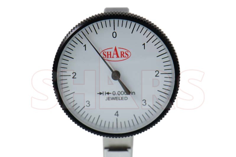 SHARS 0.008" Dial Test Indicator 0.0001" Accuracy White Face 0-4-0 NEW !]