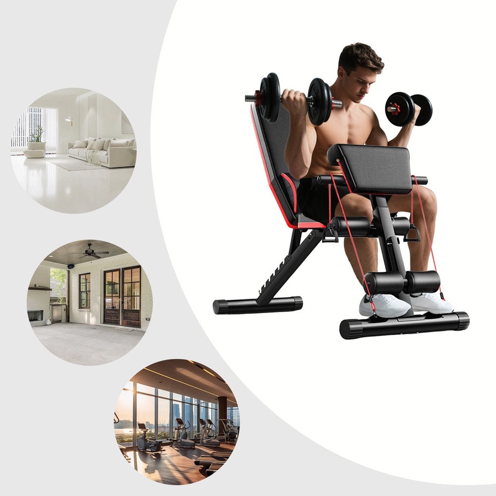 Foldable Adjustable Weight Bench Home Training Workout Exercise Equipment