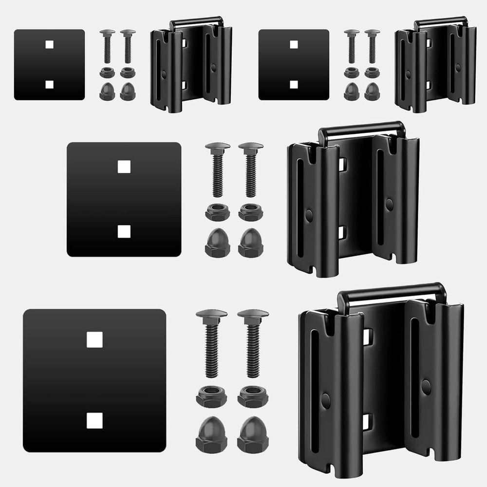 4 Pack E-Track Connector with Square Plates, E Track Double Fitting 04-Pack