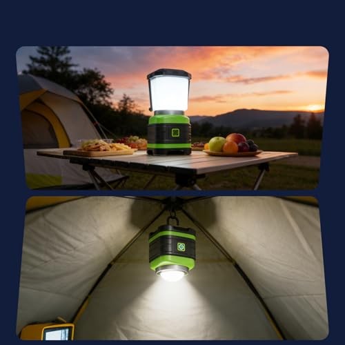 LED Camping Lantern, Battery Powered LED Lights Camping Essentials, Portable 4