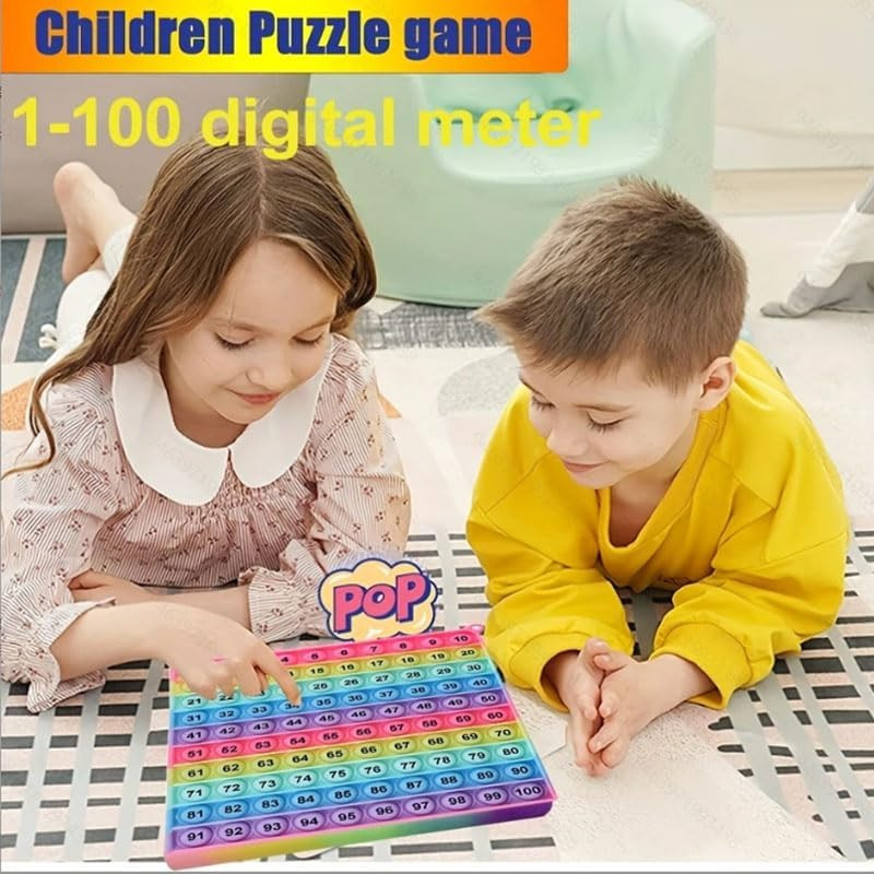 Multiplication Table Hundred Board Math Game P0PP Toy 100 Bubbles, Exercise Chil