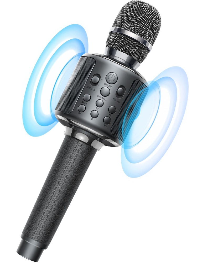 Wireless Bluetooth Karaoke Microphone Built-in Loud Speaker for 10H Playback ...
