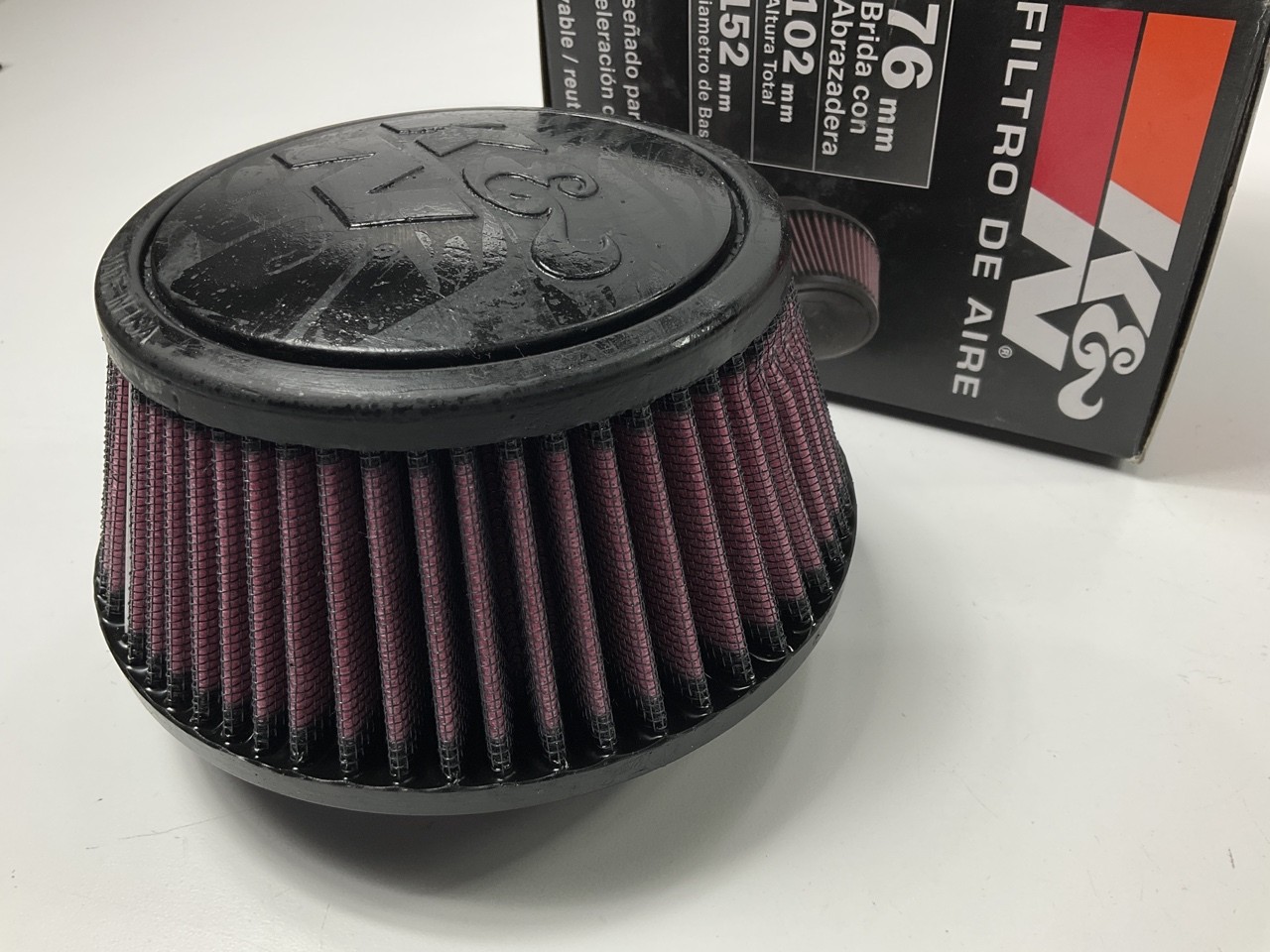 K&N RU5288 Universal Round Tapered Clamp On Air Filter - 3" ID Flange X 6" OD