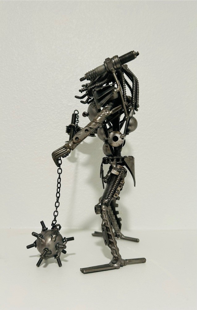 Handmade Metal Predator Figure With Chain Flail