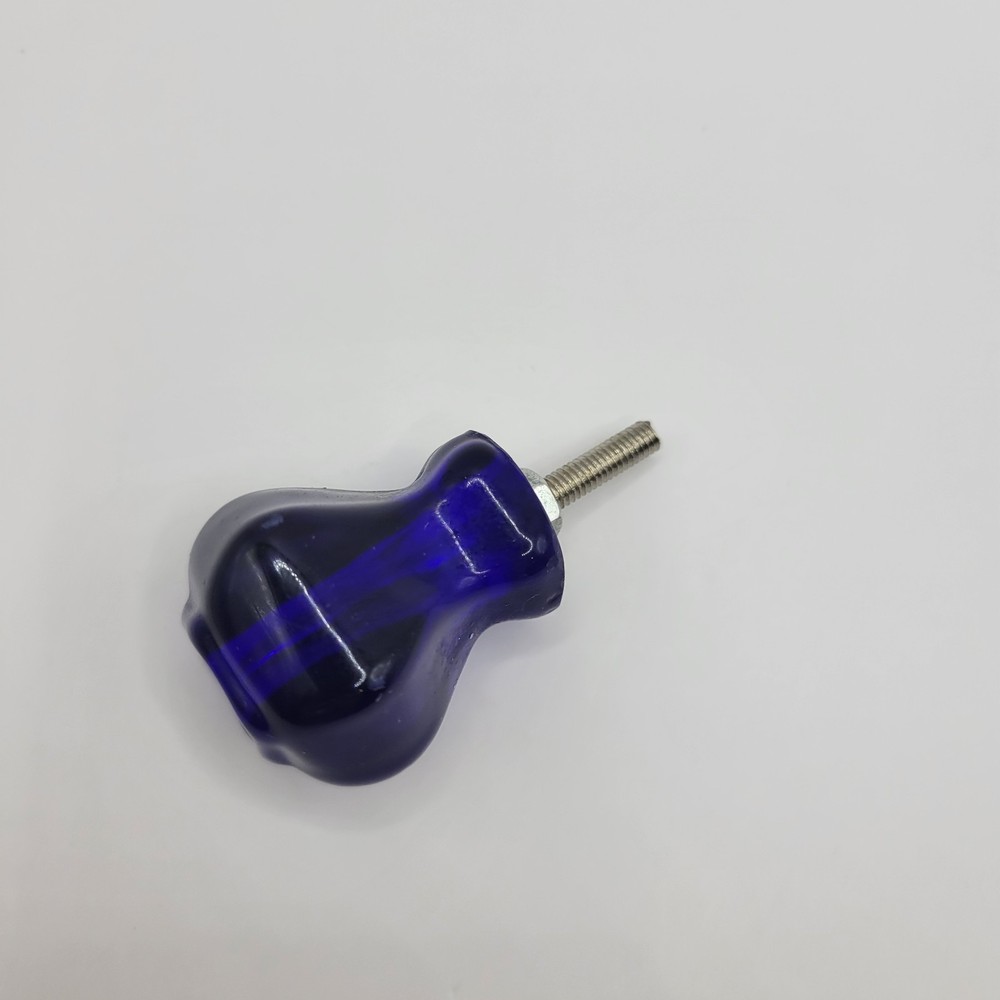 Glass Cabinet Knobs Pulls Vintage Depression Era Inspired Cobalt Blue