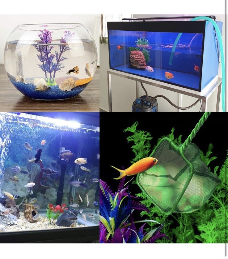 2 Pack Aquarium Fish Nets, 4 Inch Small Mesh Fish Catch Nets with Plastic Handl