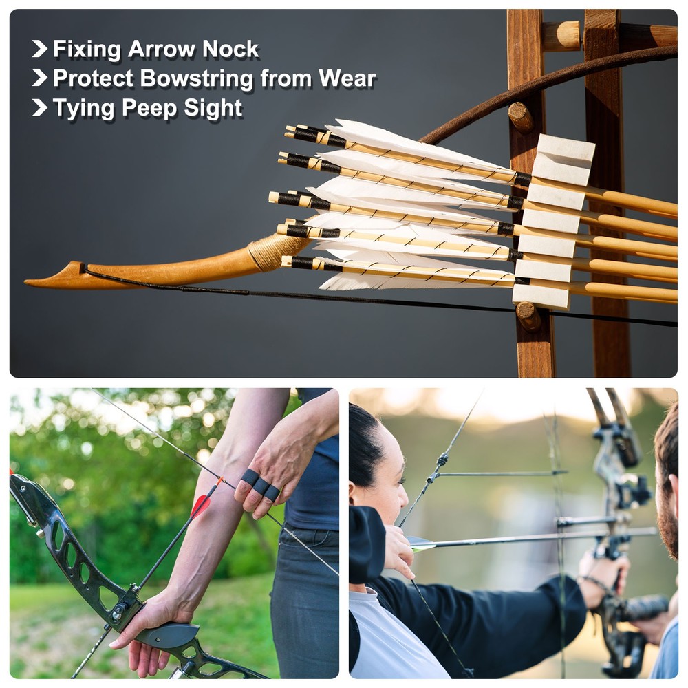 Archery Bow String Serving Thread 0.03 Inch Dia Bowstring Thread Green Black