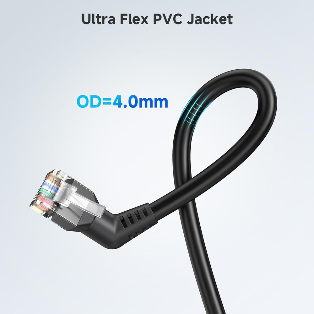 Cable Matters 10ft Rotatable Cat6 Ethernet Cable Right Angle Black