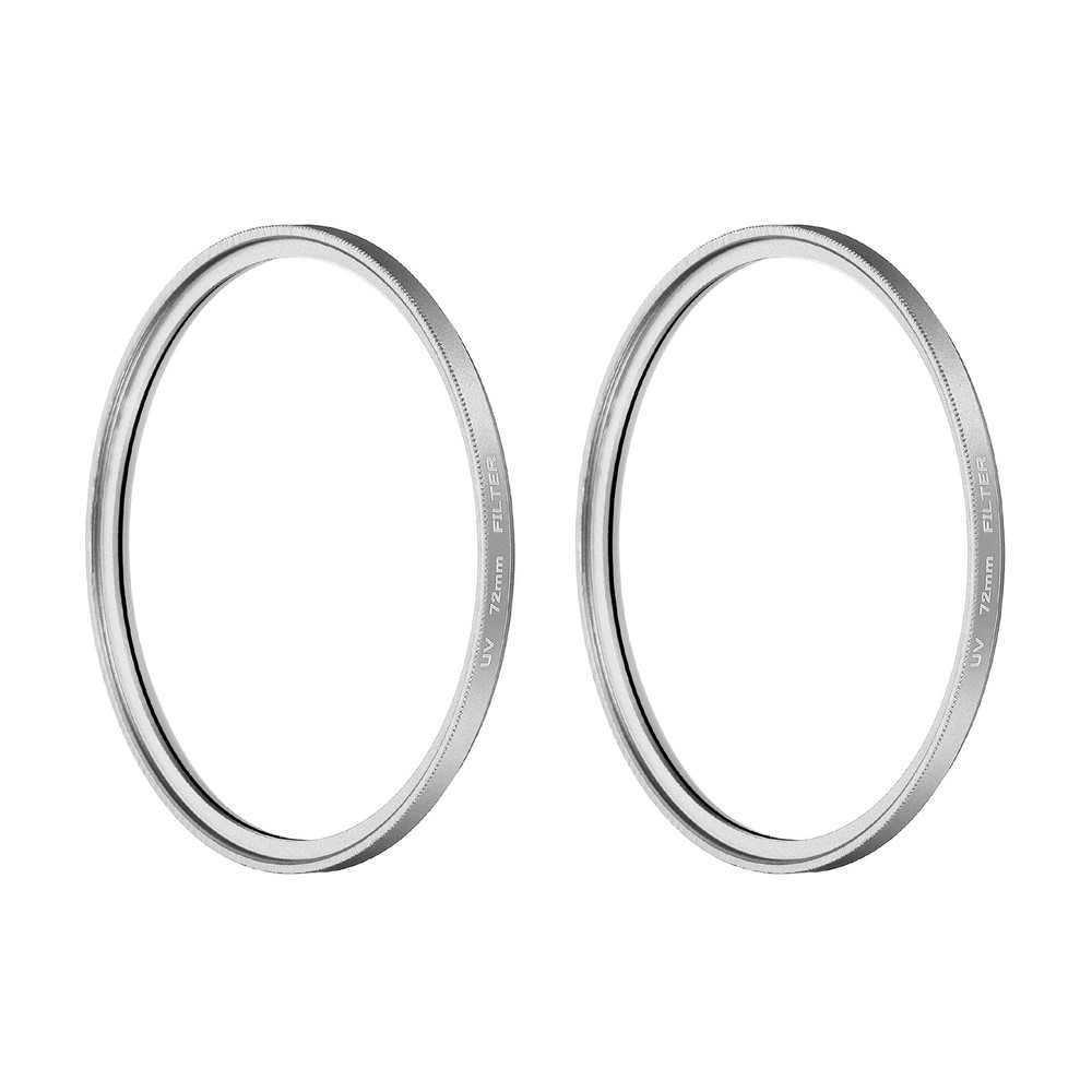 2Pcs 72mm Ultra Slim Lens Filter Multi Coating Camera Len Filter, Silver
