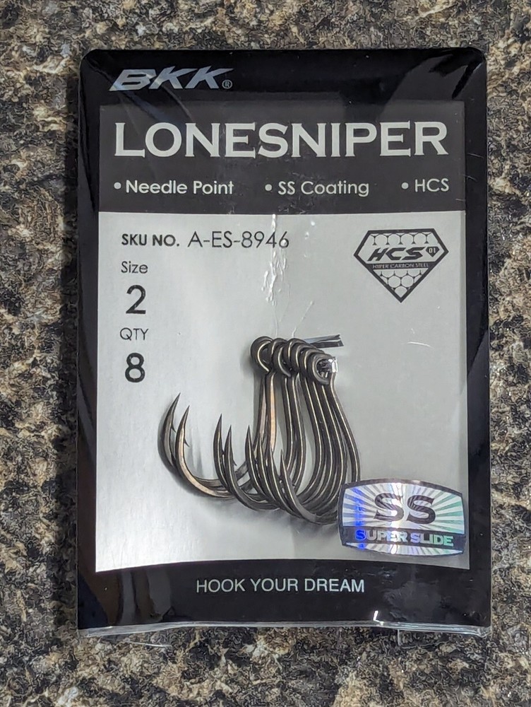 BKK Lone Sniper Inline Single Hooks - Size 2 - Treble Hook Replacement