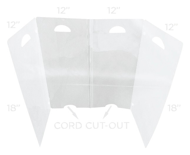 Study Safe Personal Space Partition, 12 x 24 x 18 Inches, Translucent