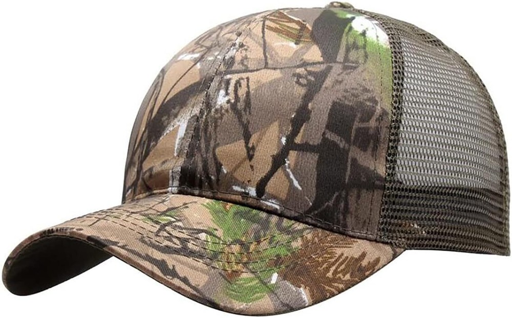 Foetest Adjustable Baseball Cap Camouflage Mesh Hat One Size, Camouflage-1