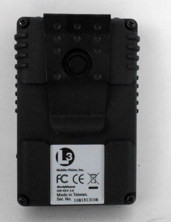 L3 BodyVision Mobile Vision Body Camera with CLIP (CAMERA ONLY)